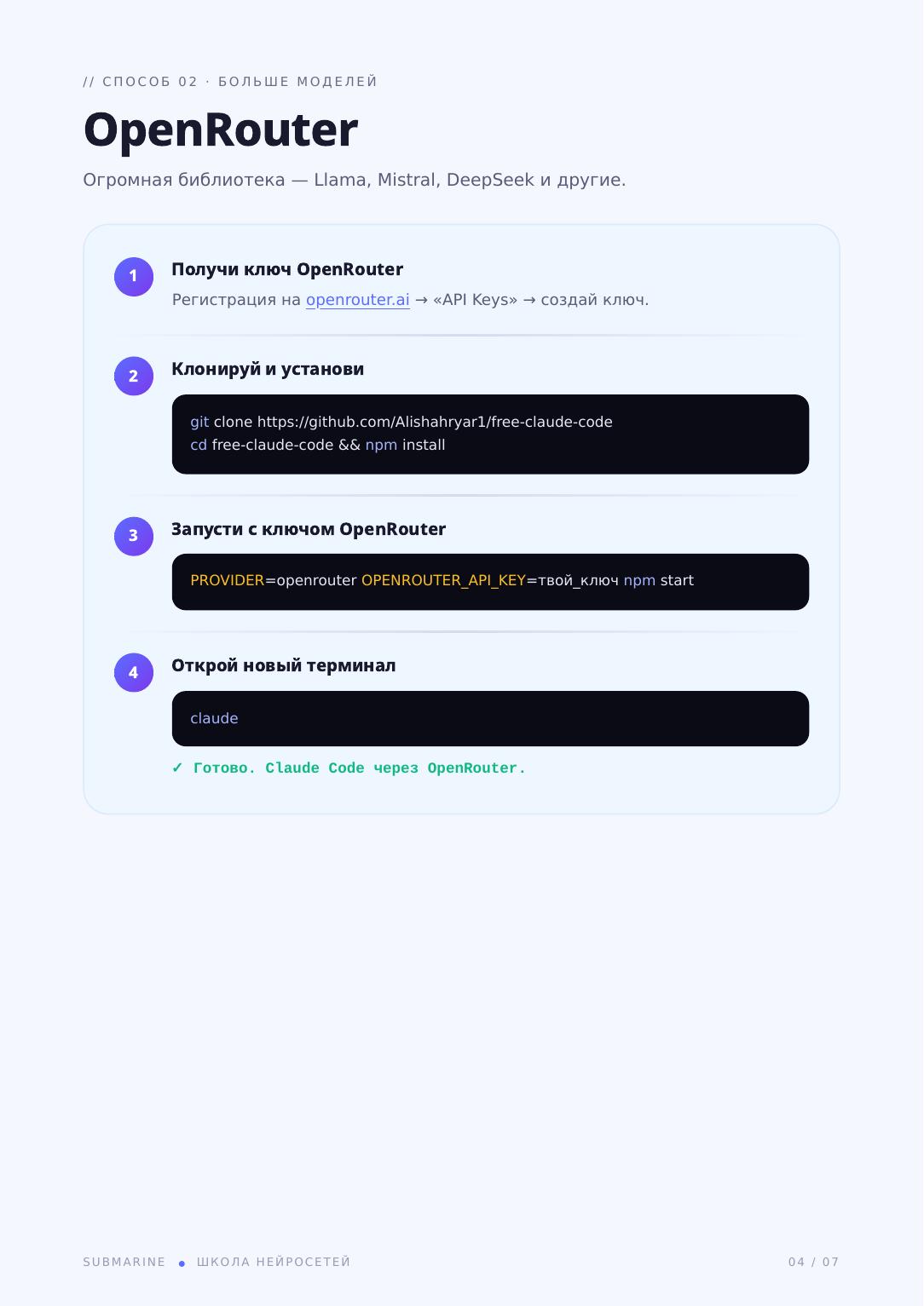 Claude Code бесплатно — рабочий способ: страница 4